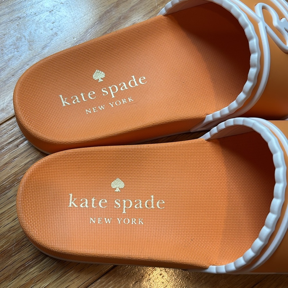 ♠️Kate Spade Brigitte Pool Slide, Sunset Blaze Orange - Picture 5 of 10